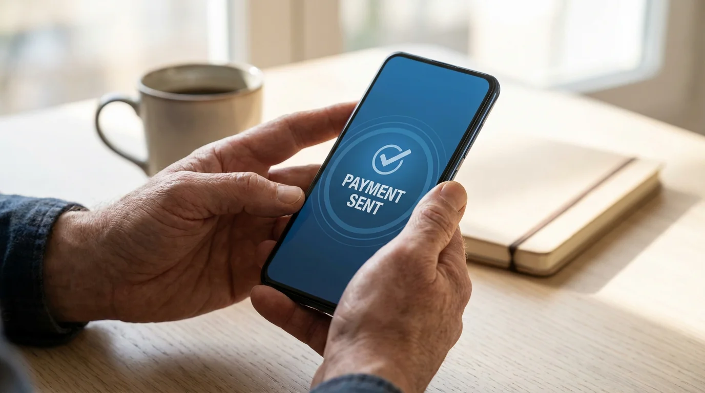 Person using a smartphone to make a PayPal e-wallet payment at an online casino